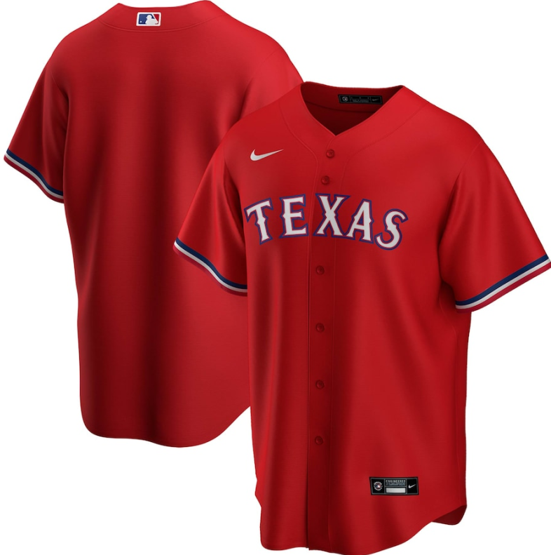 Men's Texas Rangers Blank Red Stitched MLB Jersey